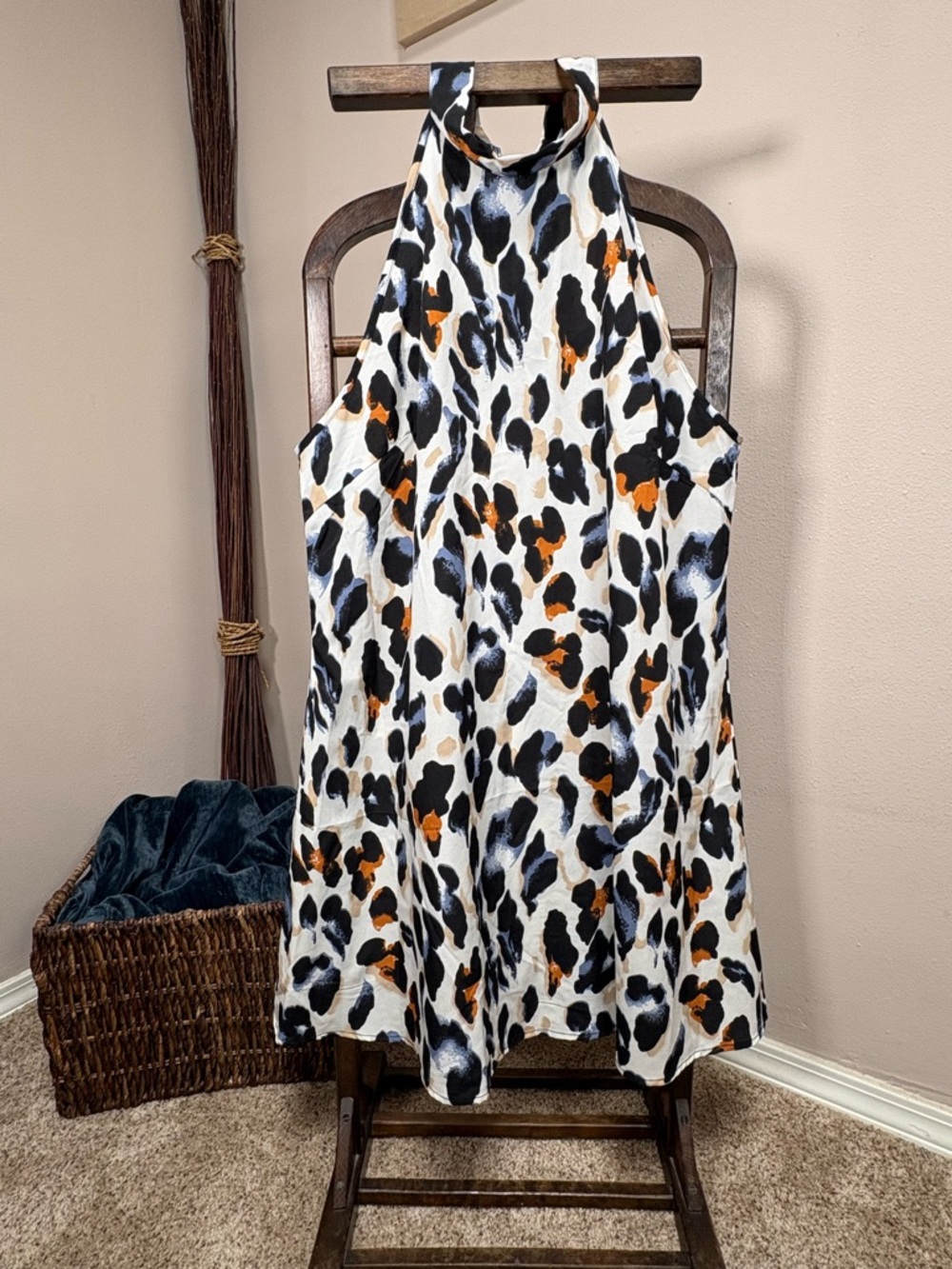 Halter Tie-Neck Cheetah Print Dress - LAST CHANCE!